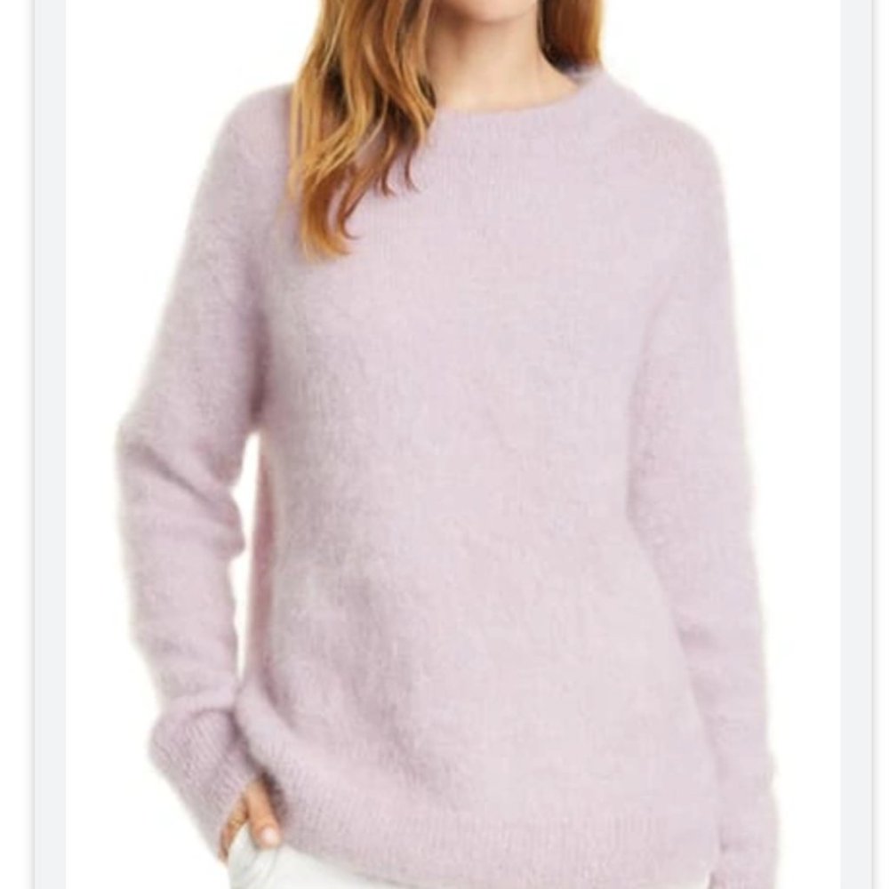 NWT Vince Women's Mohair Blend Brushed Sweater, Size L, Color: Lily Stone